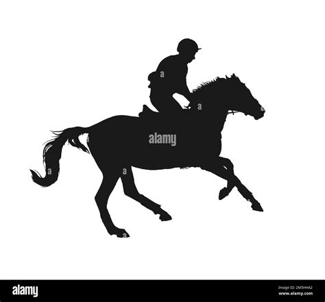 Galloping horse. Silhouette vector image rider on galloping horse Stock ...