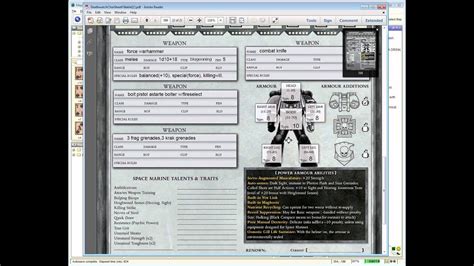 Warhammer 40K Character Sheet