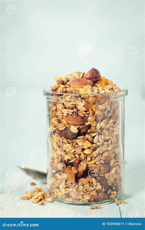 Homemade Granola In Jar Stock Image Image Of Granola 103940671