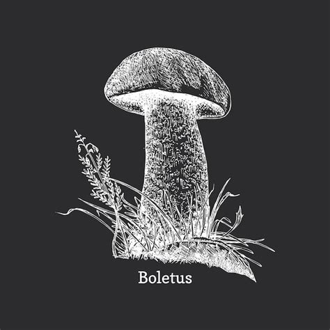 Premium Vector Edible Mushroom Boletus Hand Drawn In Vector