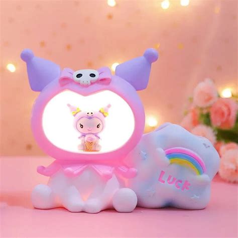 Sanrio Figure Kuromi Melody Moon Led Light Kawaii D Cartoon Ornament