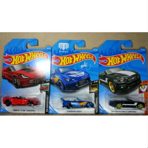 Hot Wheels Corvette C7 Z06 Convertible 2015 Ford Mustang Gt Convertible 15 Mazda Mx 5