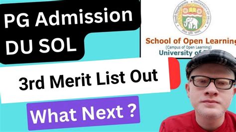 Sol Pg Rd Admission List Declared Sol Pg Third Cutoff Merit