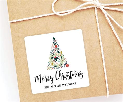 Personalized Christmas Gift Labels Square Holiday Gift Sticker 2 Inch ...