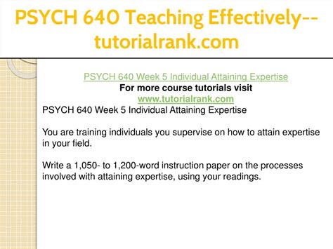 PPT PSYCH 640 Teaching Effectively Tutorialrank PowerPoint