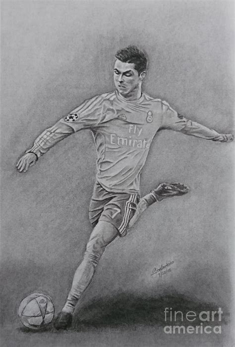 Cristiano Ronaldo Kicking Drawing