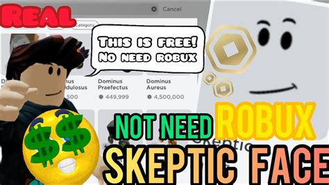 Buying Skeptic Face In Roblox For Free 😱 Youtube