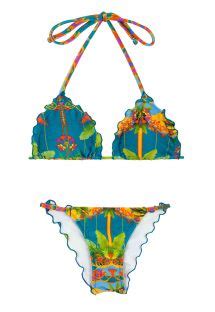 Bbs X Rio De Sol Colorful Printed Fixed Scrunch Bikini Bottom