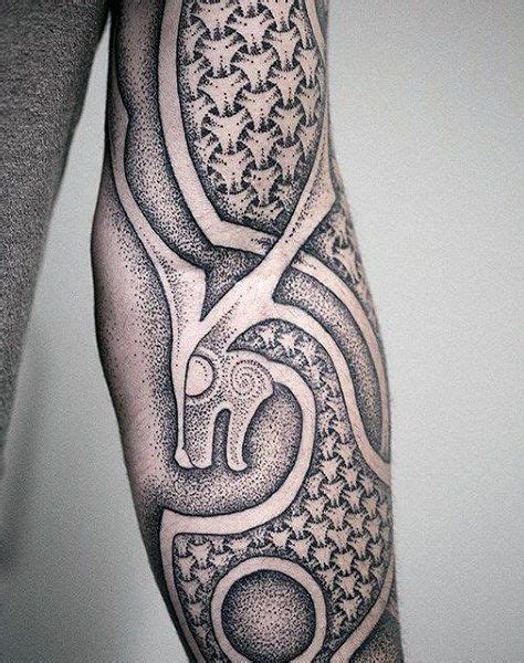 Dotted Greyish Norse Dragon Tattoo Mens Sleeves Tatto Viking Norse