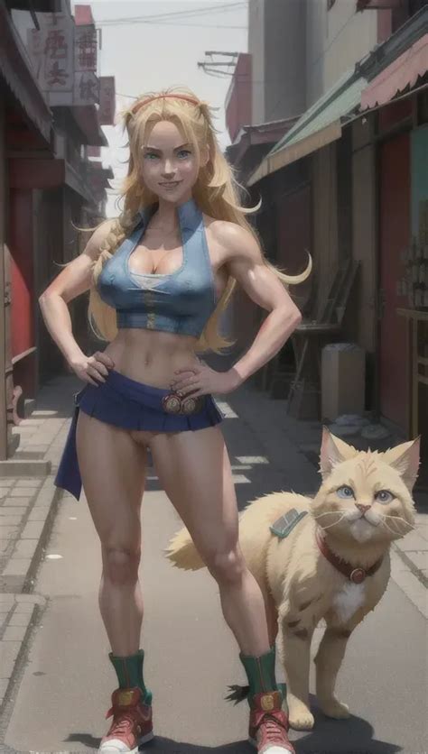 Dopamine Girl Cammy Street Fighter Sexy Naked With Hairy Blonde Pussy