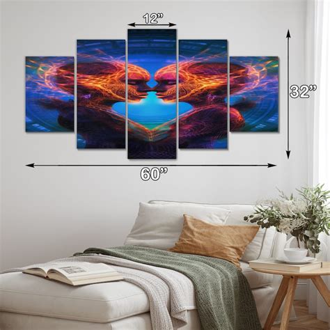 Designart Twin Flame Divine Love Ii Romantic Multipanel Wall Art