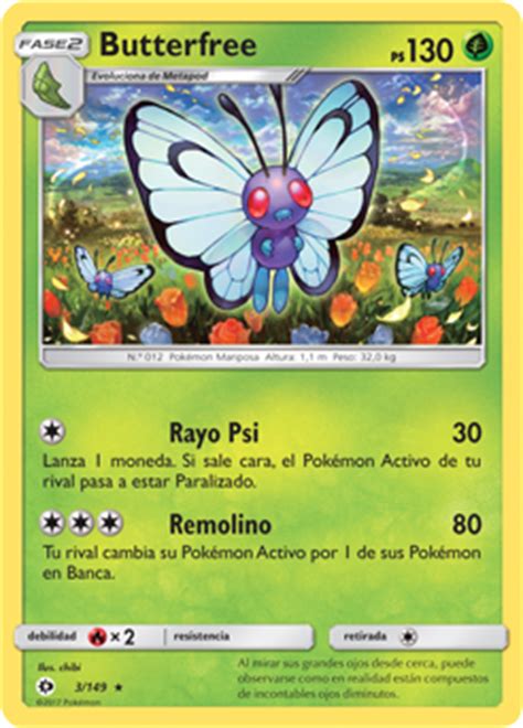 Butterfree Juego De Cartas De Pok Mon Pok Xperto