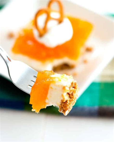 Tropical Orange Pretzel Salad A Jello Dessert Kitchen Gidget