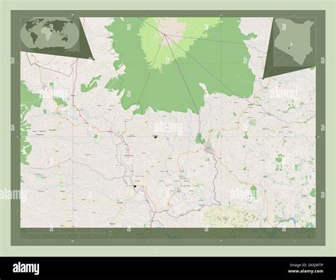 Kirinyaga, county of Kenya. Open Street Map. Locations of major cities of the region. Corner ...