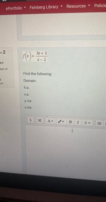 Solved F X X−23x 1 Find The Following Domain H A V A