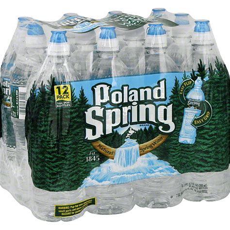 Poland Spring Natural Spring Water Sport Bottle with Flip Cap 12-23.7 fl. oz. Plastic Bottles ...