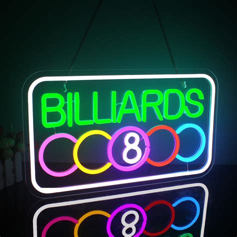 SIGNONME Billiards Neon Mural LED Billard Enseignes Au Néon Billiard