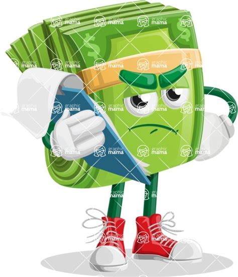 Dollar Bill Cartoon Vector Character Aka Richy Mccash Being Sad