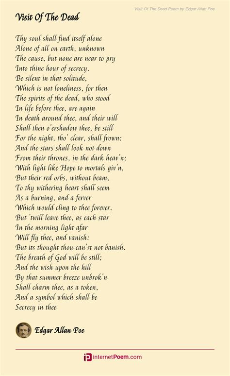 Visit Of The Dead Poem by Edgar Allan Poe