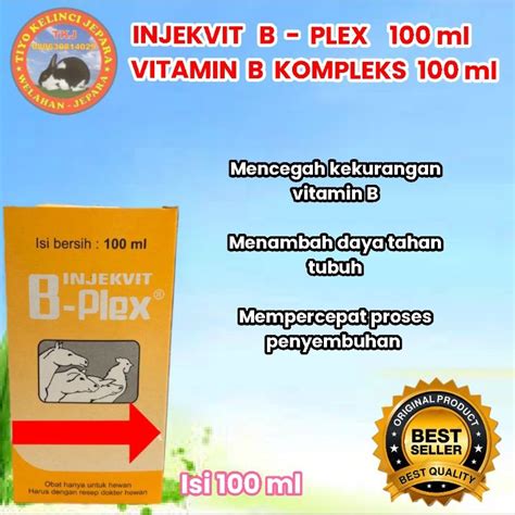 Jual Vitamin B Kompleks INJEKVIT B Plex Isi 100 Ml Untuk Menambah Daya