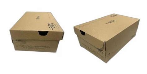 Brown Rectangular 3 Ply Corrugated Shoes Packaging Box