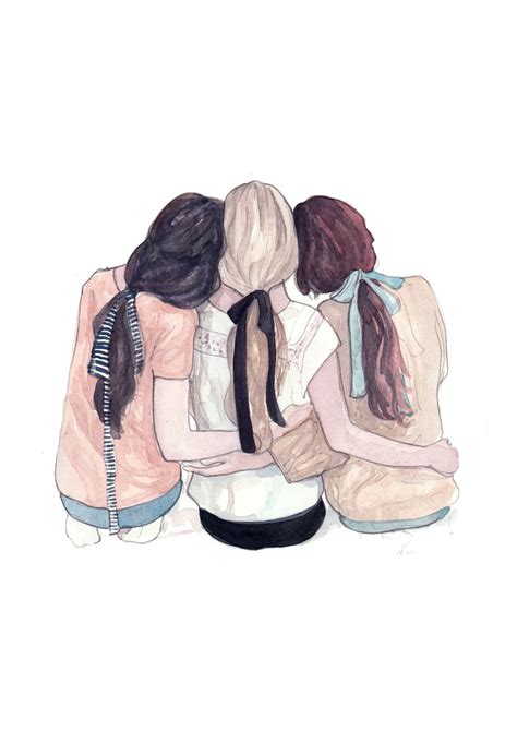 Best Friends Trio Fashion Illustration Print. - Etsy España