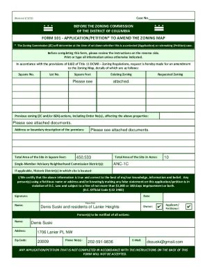 Fillable Online Form Application Petition To Amend The Zoning