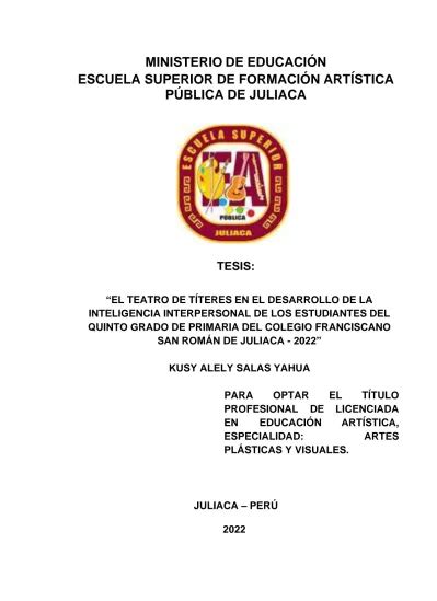 El teatro de títeres en el desarrollo de la inteligencia interpersonal