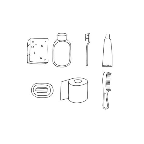 Premium Vector Toiletries Hand Drawn Doodle Illustrations Vector Set