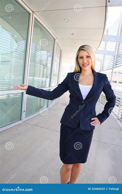 Businesswoman Portrait Full Length In A Welcome Pose Stock Photo