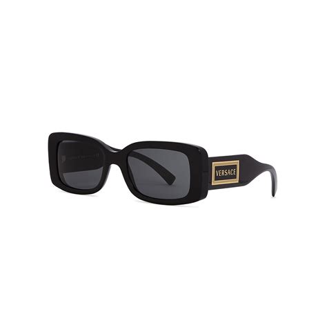 Versace Versace Black Rectangle Frame Sunglasses One Size | Editorialist