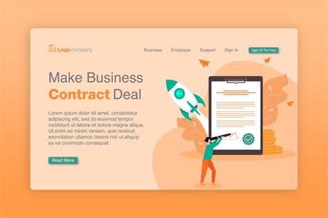 Website Illustration Business Contract Graphic By Uppoint Design