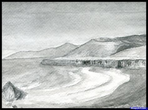 Beach Pencil Sketch At Paintingvalley Explore Collection Of Beach