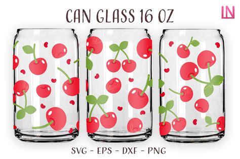 Giant Cherry 16 Oz Can Glass Wrap Svg Graphic By Lookhnam · Creative