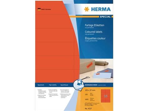 Herma Etiketten 105 X 37 Mm 1600 Stuks Pak 1600 Stuks