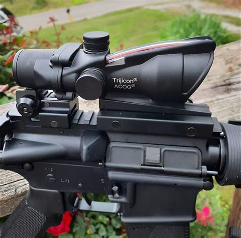 Trijicon Scope Acog X Estilo Fibra Ptica Real Vista Iluminada Roja