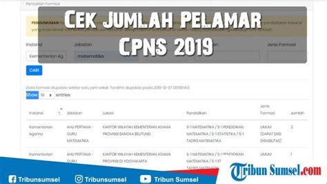 Cara Cek Jumlah Pendaftar Saingan Cpns 2019 Setiap Formasi Di Sscndata