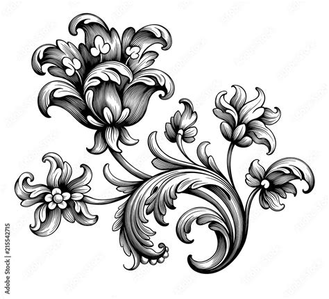 Filigree Flowers Clip Art Library