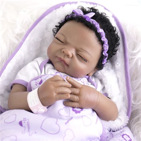 Aori Reborn Baby Dolls Black Girl African American Newborn Babies Real