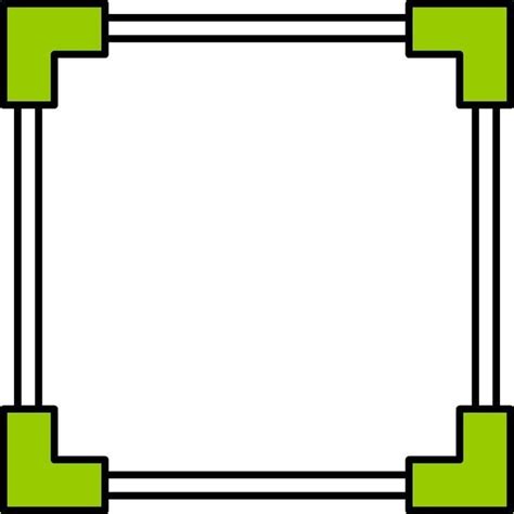 A Square Frame With Two Green Squares On Each Side And An Arrow In The