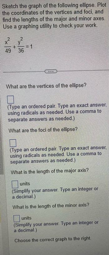 Answered Sketch The Graph Of The Following Ellipse Plot The