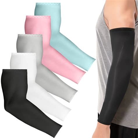 Eeekit 5 Pair Uv Protective Cooling Arm Sleeves Thin Skin Cover For Running And Cycling