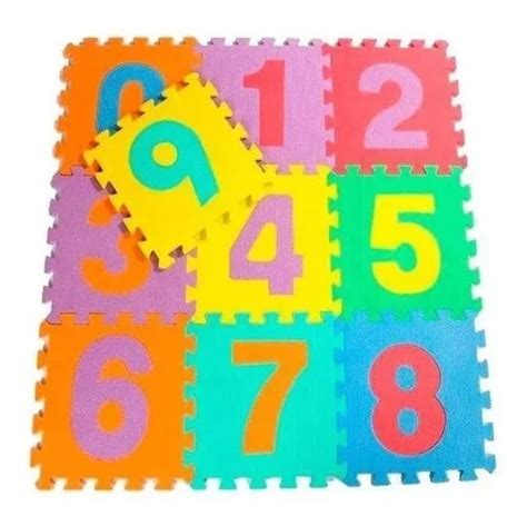 Alfombra Goma Eva Set 10 Cuadros Numeros 30x30 Bebes Niños MercadoLibre