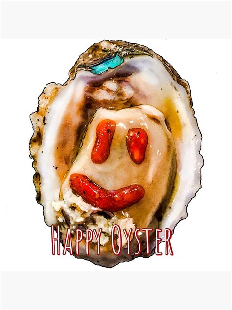 Happy Oyster Sticker For Sale By Artsymel Redbubble