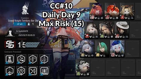 Arknights CC 10 Daily Day 9 Max Risk 15 Grand Knight