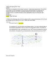 GEOL FINAL 2 Pdf GEOL1030 Spring 2021 Final 4 26 21 The Exam Is