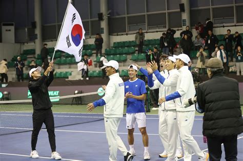 한국 남자테니스 벨기에에 대역전승 데이비스컵 2년 연속 16강 진출 헤럴드경제