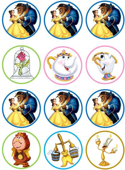 Princess Beast Edible Image Cupcake Toppers Ef