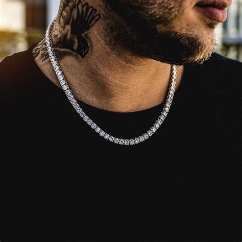 Mens Diamond Neckless Tennis Necklace Men S Necklace Chains For Men