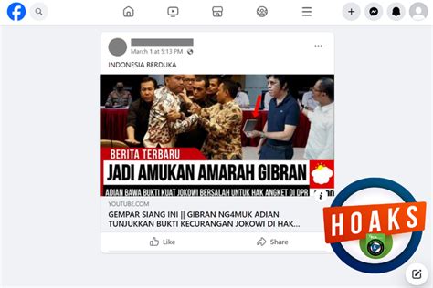 Foto Hoaks Gibran Mengamuk Karena Adian Tunjukkan Bukti Kecurangan